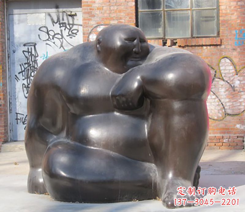 金华大胖子男人广场人物铜雕