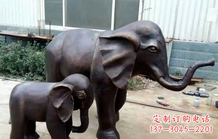 金华大象母子铜雕塑