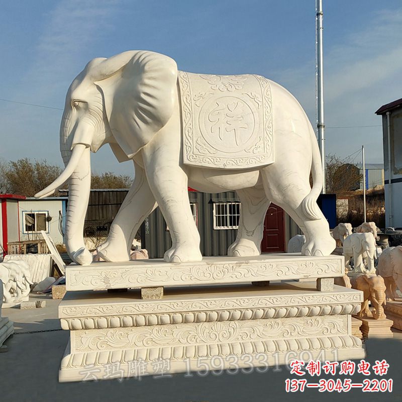 金华精致大象石雕雕塑