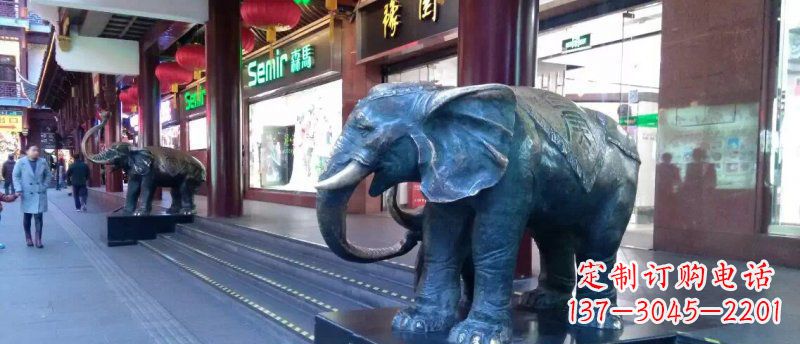 金华大象铜雕企业门口动物雕塑