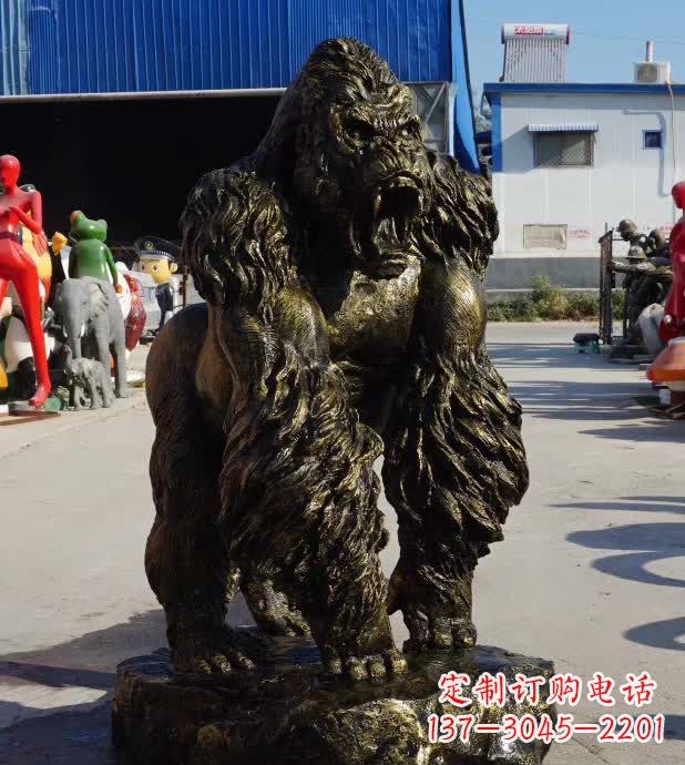 金华中领雕塑精美的猩猩铜雕