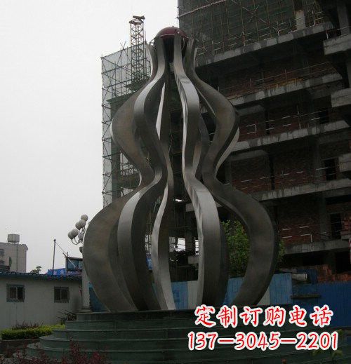 金华大型不锈钢抽象葫芦雕塑