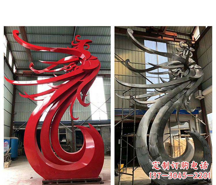 金华优雅凤凰不锈钢摆件雕塑