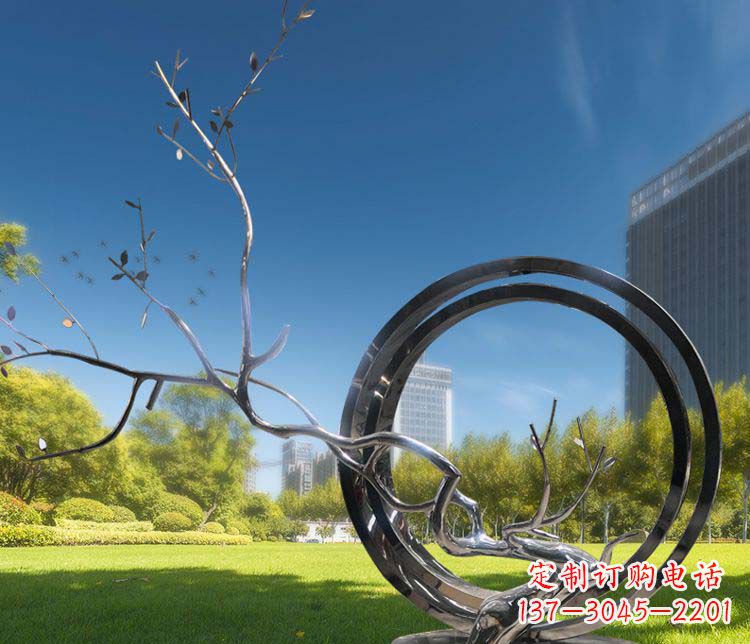 金华超大不锈钢环形景观雕塑