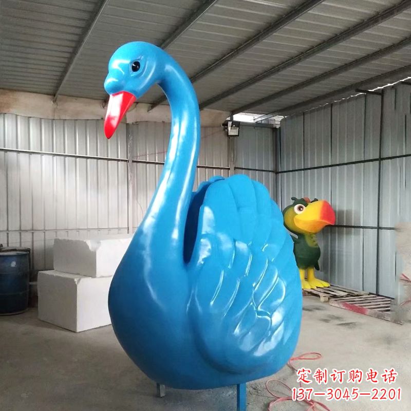 金华高雅大气的彩绘天鹅雕塑