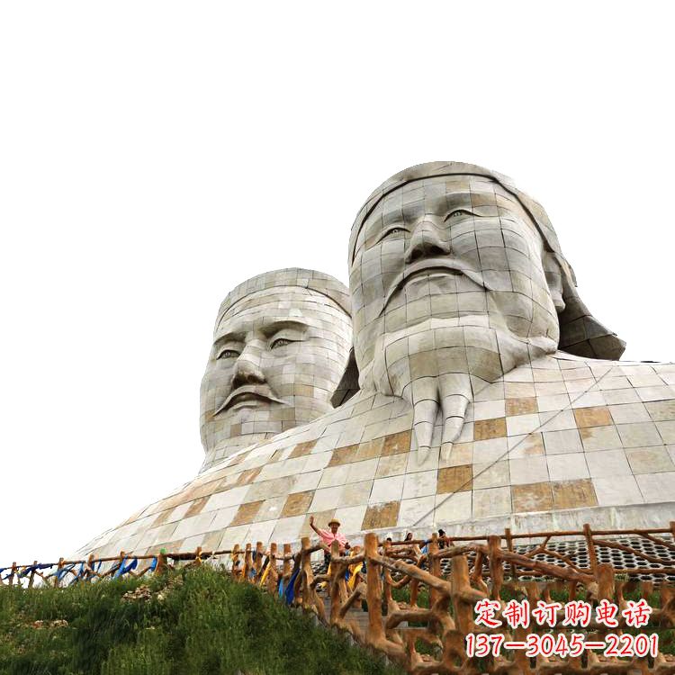 金华大型成吉思汗石雕头像景观雕塑