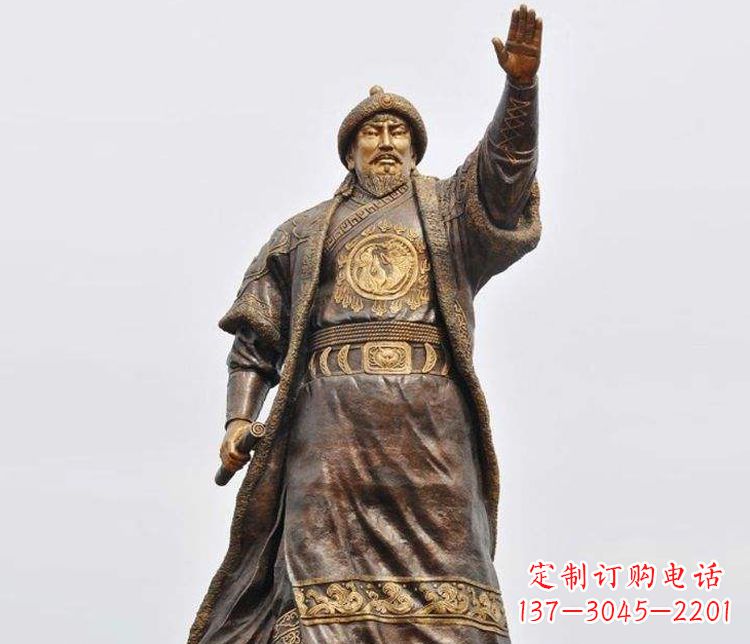 金华传承历史的风采成吉思汗铜雕
