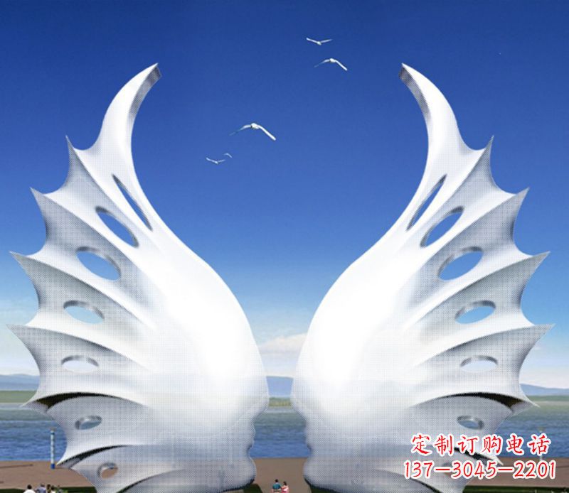 金华大型翅膀雕塑不锈钢