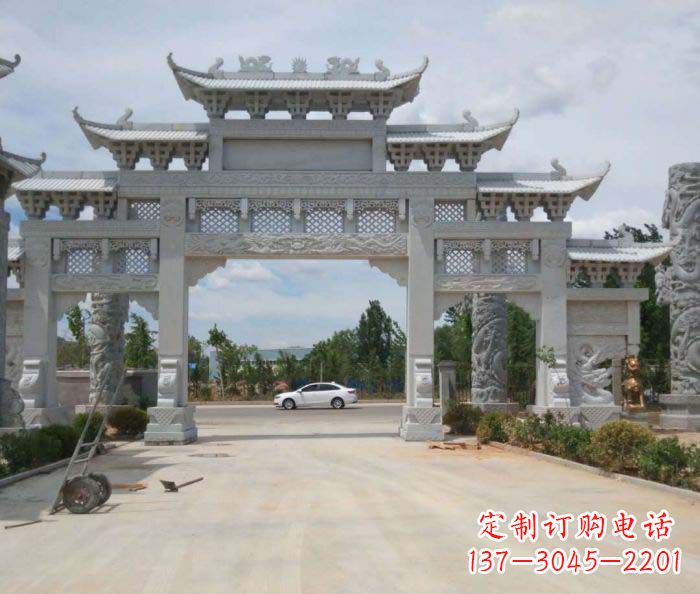 金华大型村口牌坊石雕