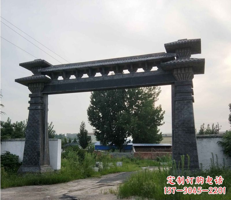 金华大型单门仿古牌坊石雕