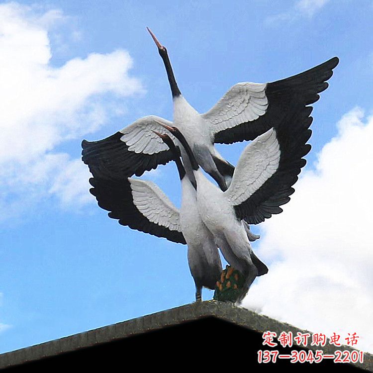 金华仙鹤玻璃钢景观动物雕塑