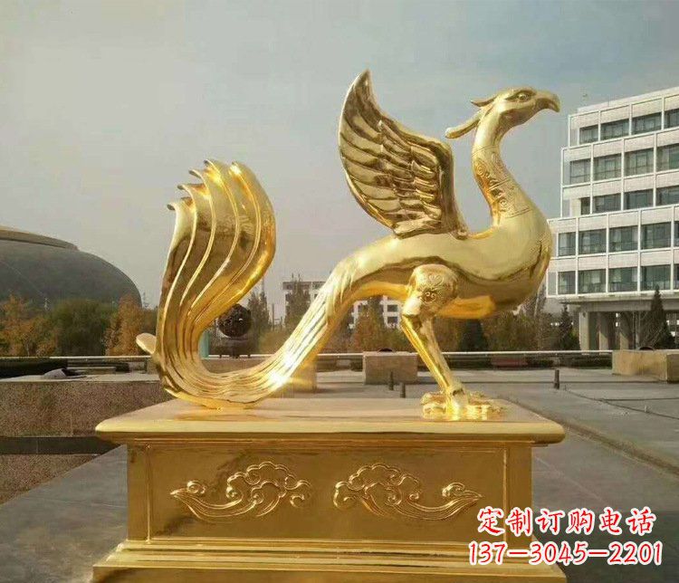 金华大型凤凰动物铜雕塑