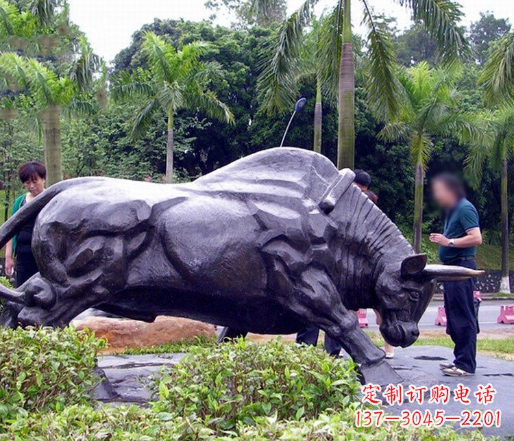 金华大型公园动物牛铜雕塑