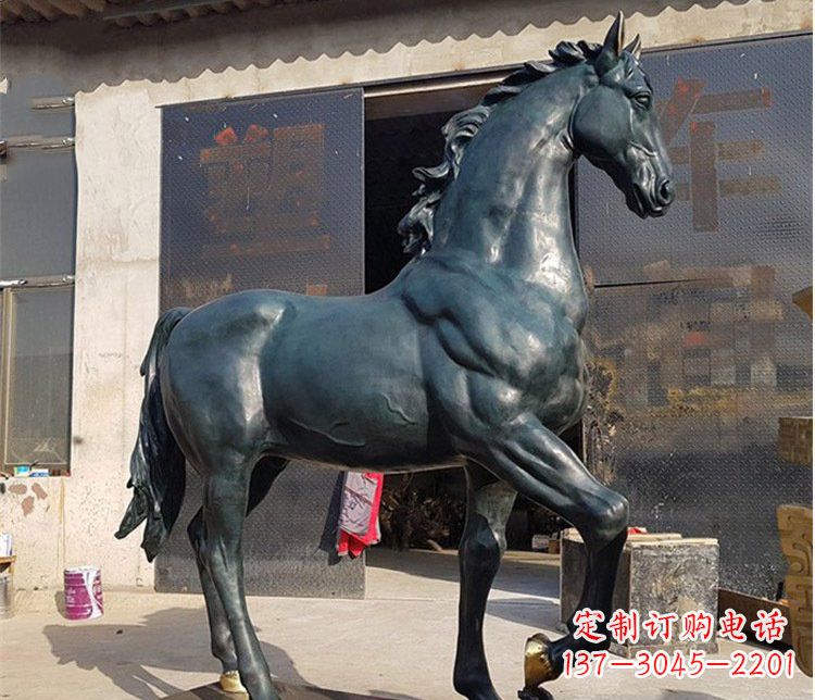 金华大型公园铸铜马雕塑 (2)