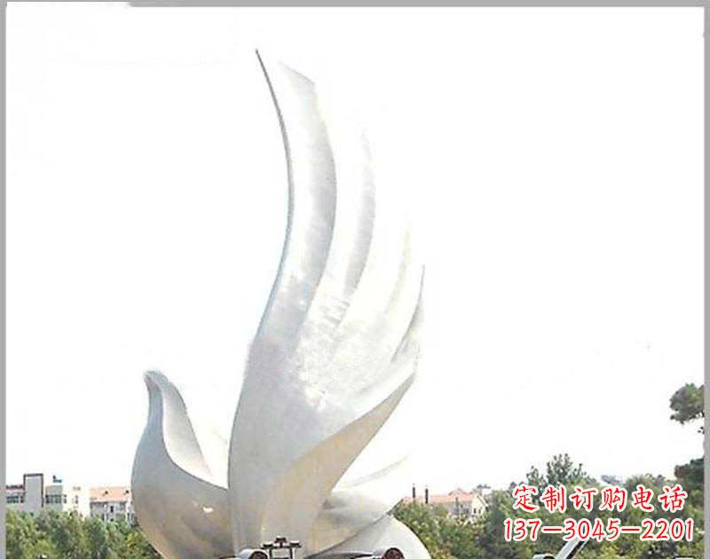 金华大型不锈钢雕塑和平鸽护航