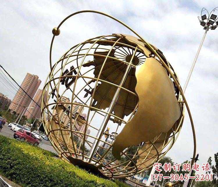 金华地球仪不锈钢雕塑拓宽视野,致敬世界