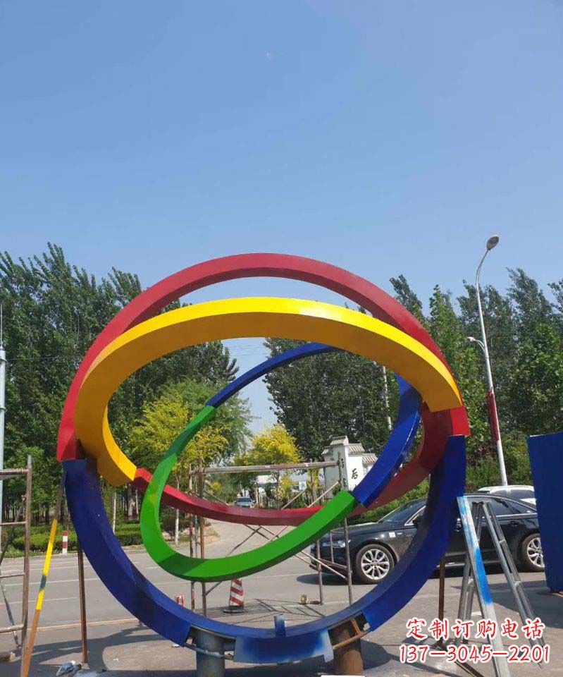 金华大型广场圆环不锈钢景观雕塑