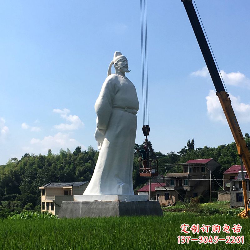 金华经典汉白玉诗仙李白石雕像