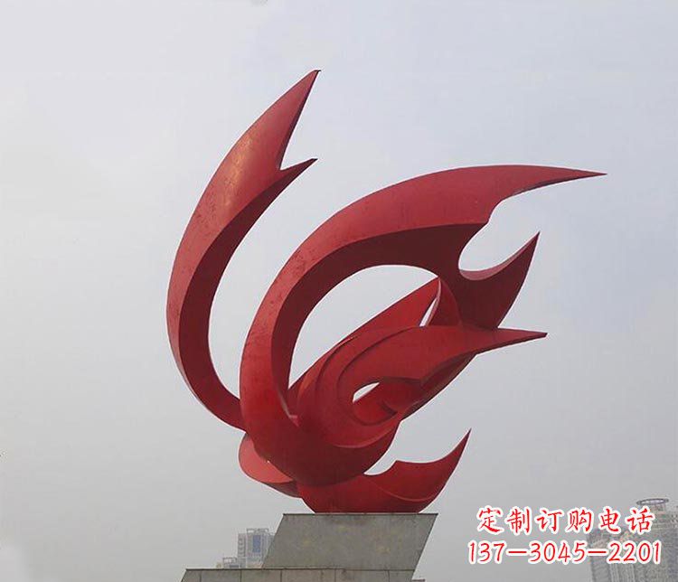 金华大型不锈钢凤凰雕塑