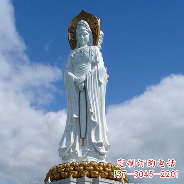 金华大型景区景点三面观音石雕佛像