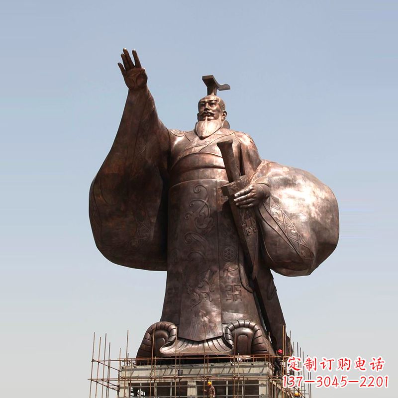 金华传承历史风采,精美秦始皇铜雕塑