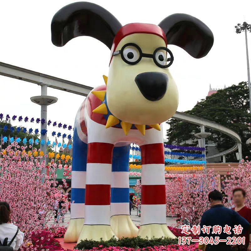 金华大型卡通狗雕塑-商场广场动物景观美陈