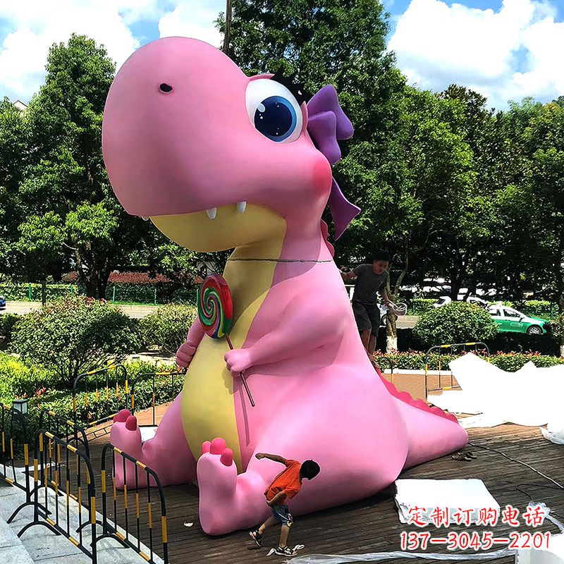 金华大型卡通恐龙雕塑摆件-商场儿童游乐场大型动物景观雕塑
