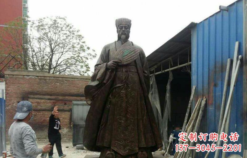 金华典雅大型立式诸葛亮铜雕