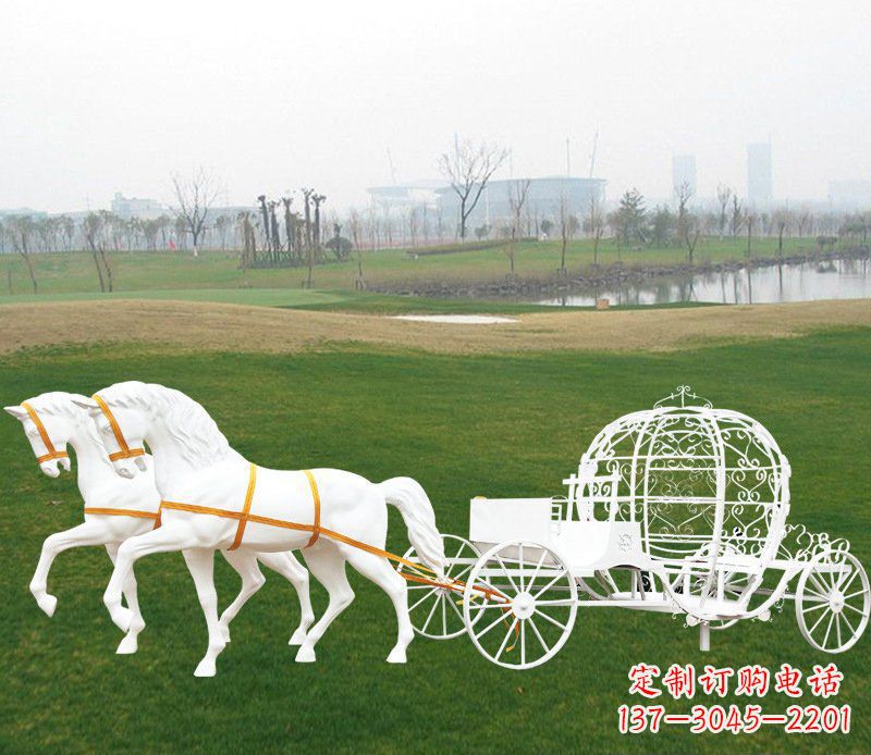 金华大型欧式马车动物玻璃钢雕塑
