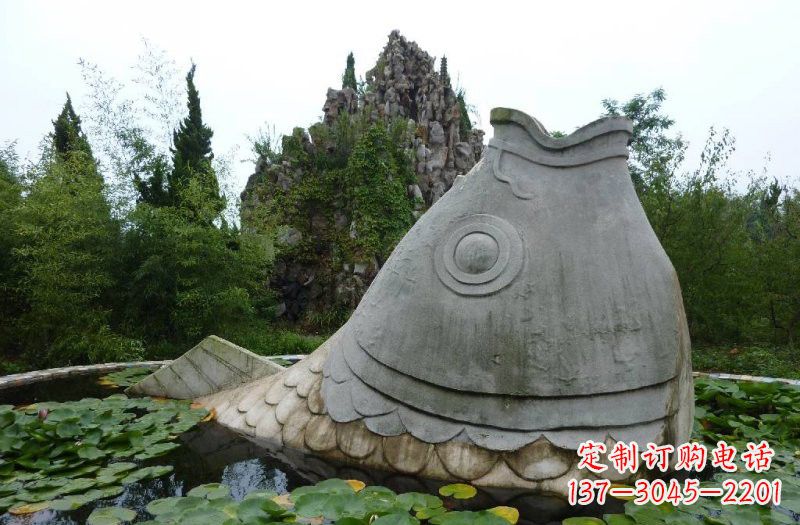 金华大型喷水鲤鱼石雕