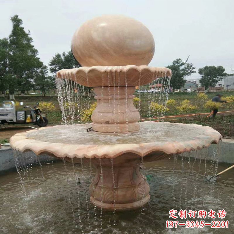 金华大型石材风水球-公园园林水景喷泉雕塑