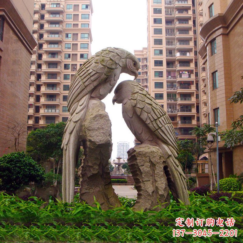 金华精美石雕鹦鹉雕塑