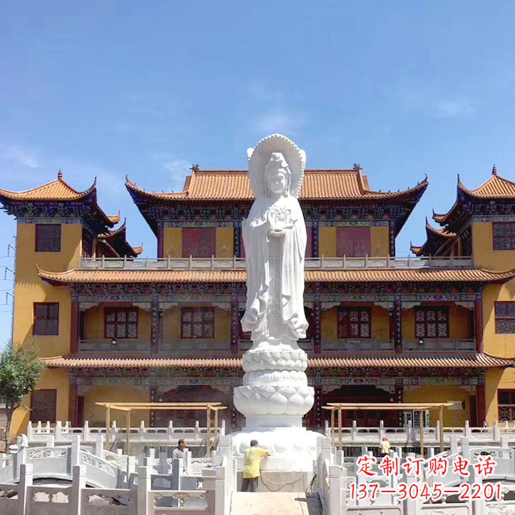 金华精美汉白玉观音石雕塑
