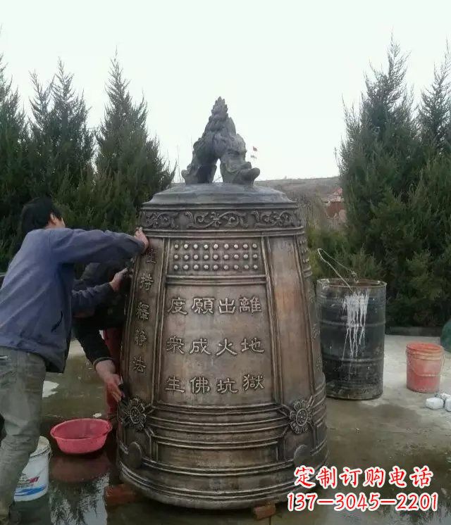 金华中领雕塑-大型铜钟寺庙铜雕