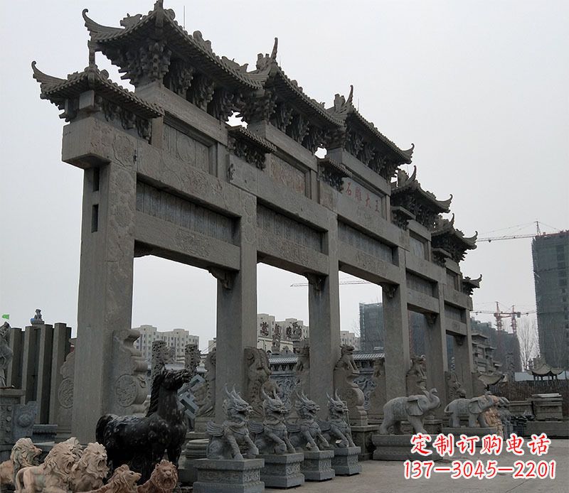 金华精美仿古牌坊石雕