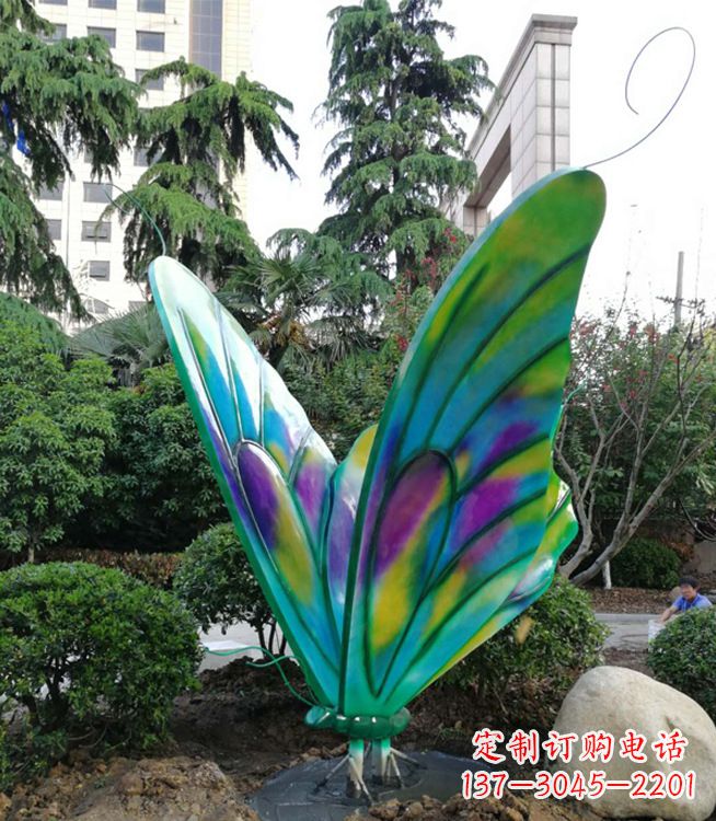 金华大型小区园林彩绘仿真蝴蝶摆件