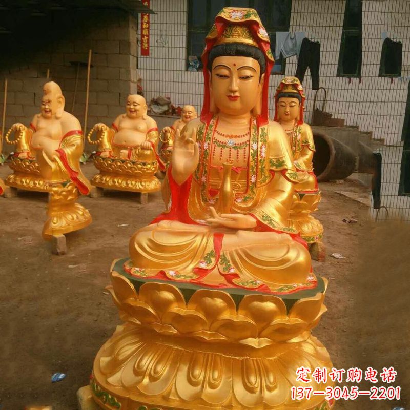 金华完美体现观音神性的铸铜观音雕塑