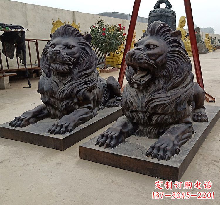 金华精致灵动的铸铜狮子雕塑