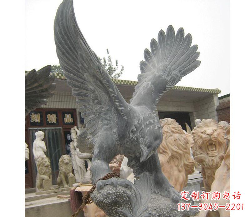 金华中领雕塑神秘的老鹰石雕