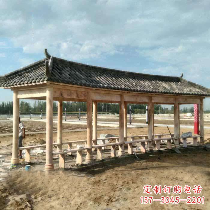 金华华丽精美的瓦石长廊雕塑