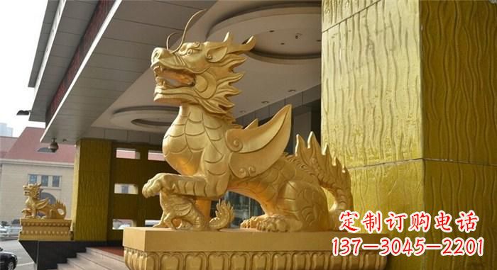 金华精美麒麟铜雕,展现神秘之美