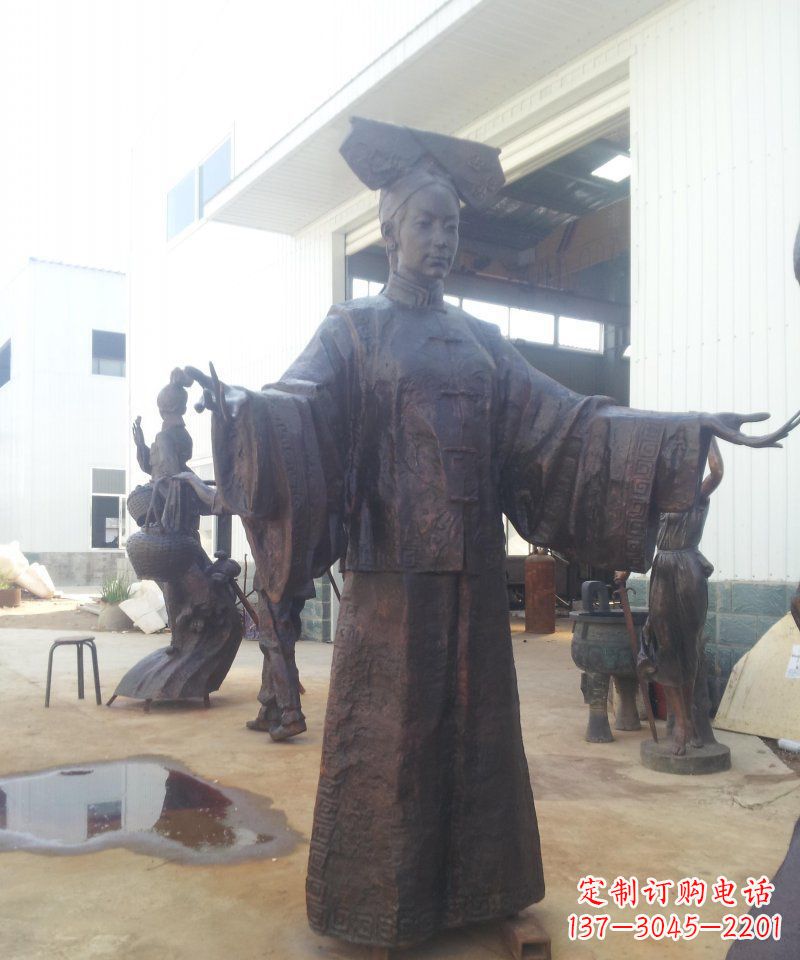 金华清朝女子古代人物铜雕塑