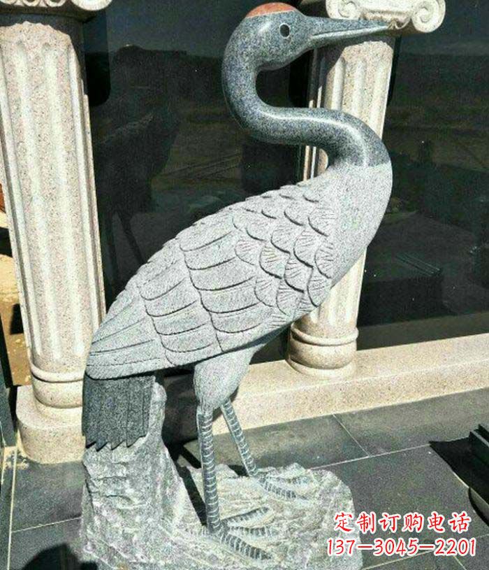 金华传统工艺精雕丹顶鹤雕塑