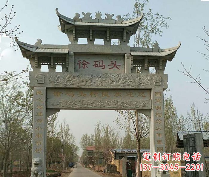 金华精美纯手工大理石牌坊雕塑