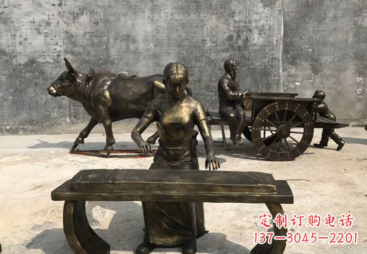 金华精美绝伦的古筝铜雕