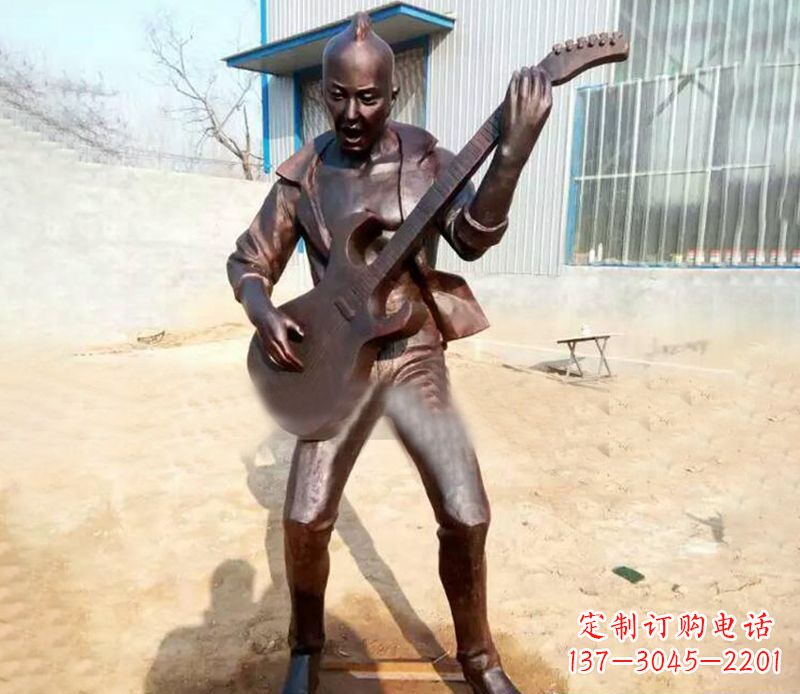 金华精致细腻的铜吉他雕塑