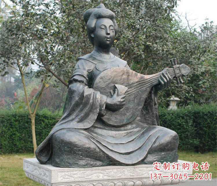 金华古典风情弹琵琶雕塑