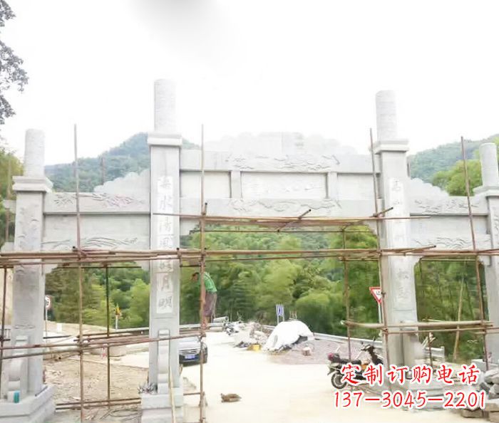 金华道路三门牌坊石雕 (3)