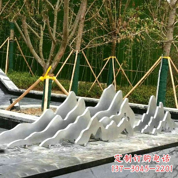 金华高品质室外不锈钢假山雕塑