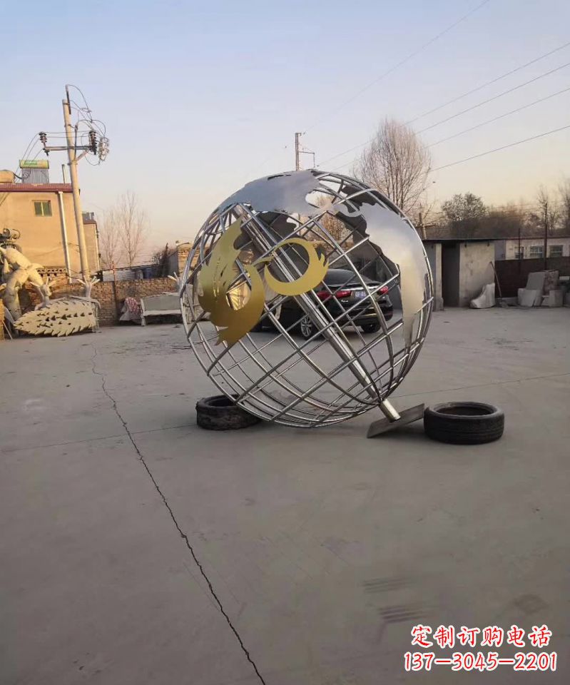 金华精致精美的地球仪不锈钢雕塑